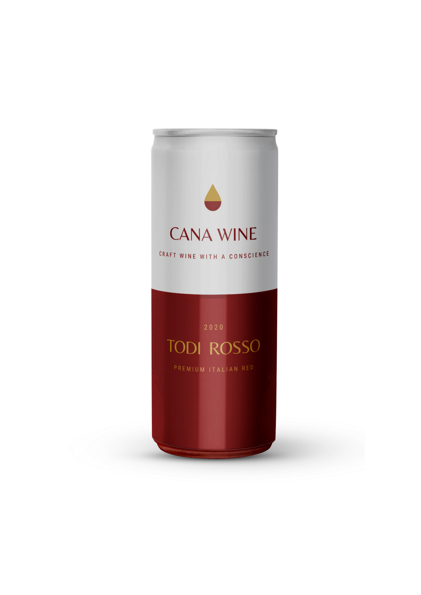 Front view of cana wine Todi Rosso 2020 250ml can